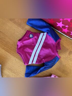 American girl doll magenta & Blue Athletic Leotard with Star 'C' Logo